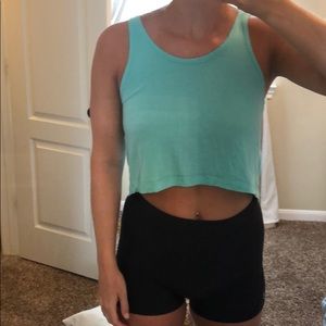 Teal bow tie crop
